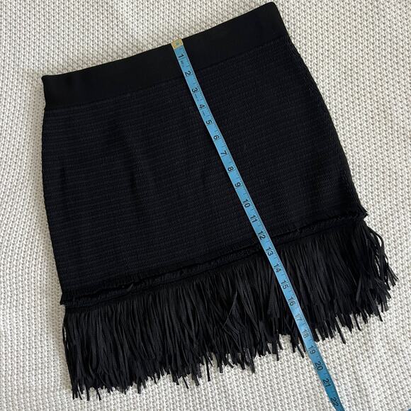CLUB MONACO Fredrikah Fringe Knit Sweater Skirt In Black Size S - Picture 10 of 10